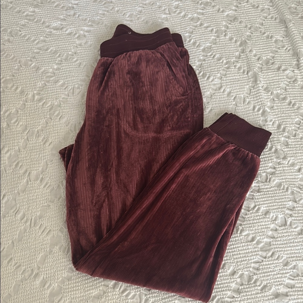 Women's Burgundy Velvet Pants (loungewear/pj)